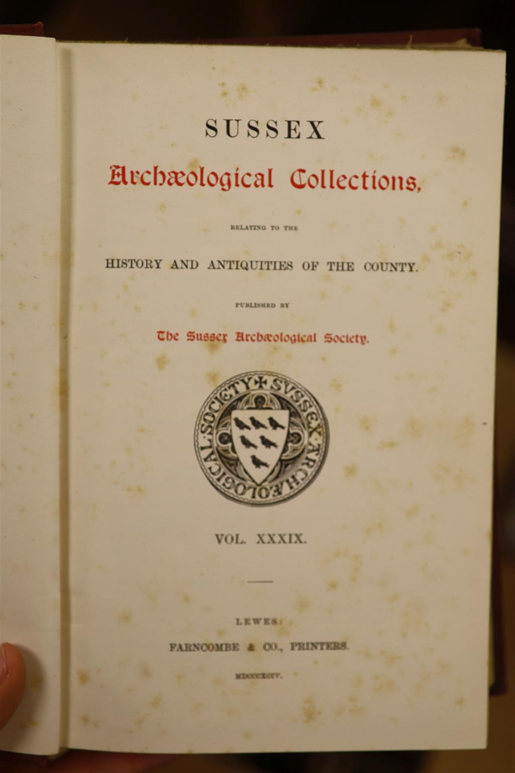 A long run of the Sussex Archaeological Collections annuals